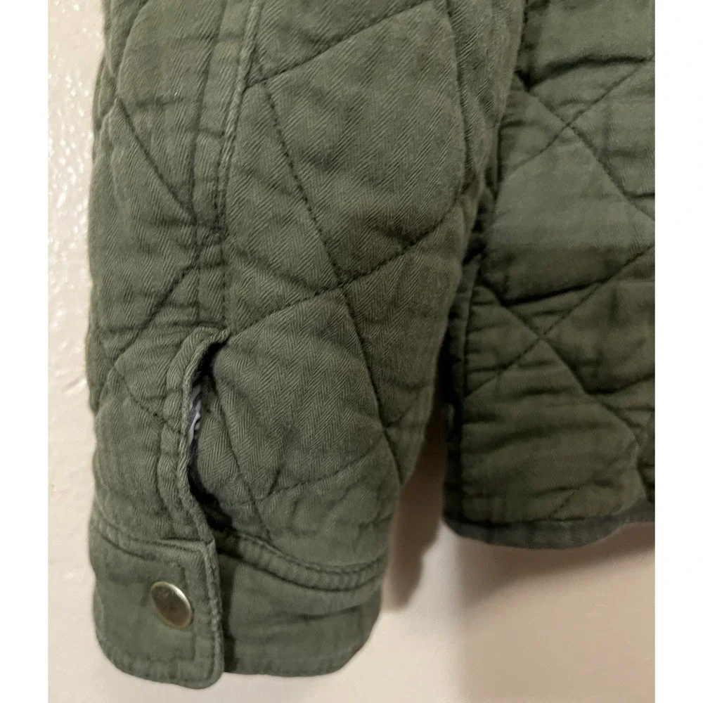 J.Crew‎ Cotton Quilted Downtown Field Jacket in Olive Green Women's Size Medium
